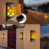Solar Garden Lights Outdoor, 66 LED Waterproof Flickering Flame Wall Light Lighting