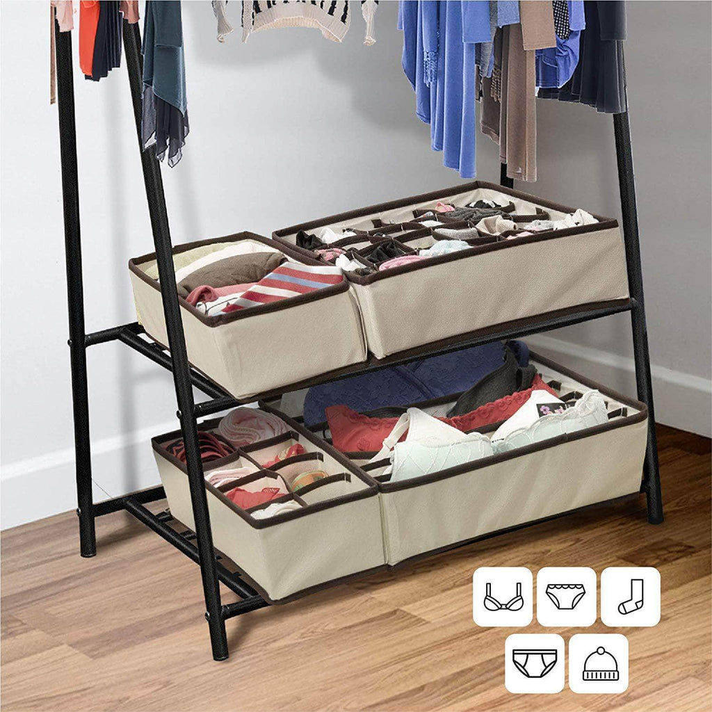 Storage Container Breathable Underwear Drawer Organizer Foldable Closet  Clothes Dividers Nylon Dresser Compartments Storage Box Set Fit for Bras  Socks Underpants Panties and Ties Organization 2024 - $8.99