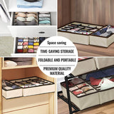Set of 4 Underwear Drawer Organisers Beige - Thicken variant