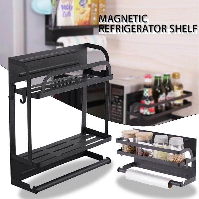 Magnetic kitchen storage rack towel cling film storage Single and double combo