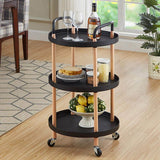 3 Tier Round Rolling Cart Utility Organizer