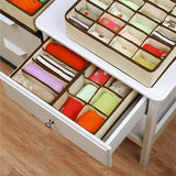Set of 4 Underwear Drawer Organisers Beige - Thicken variant