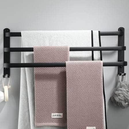 Towel Rail 3-Tier Bath Towel Rack with Hooks 60CM