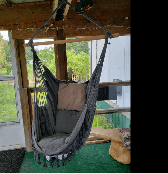 Large Macrame Hanging Chair with Pocket with 2 Cushions