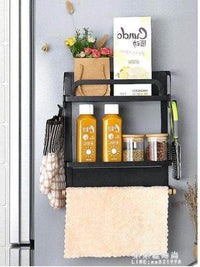 Magnetic kitchen storage rack towel cling film storage Single and double combo