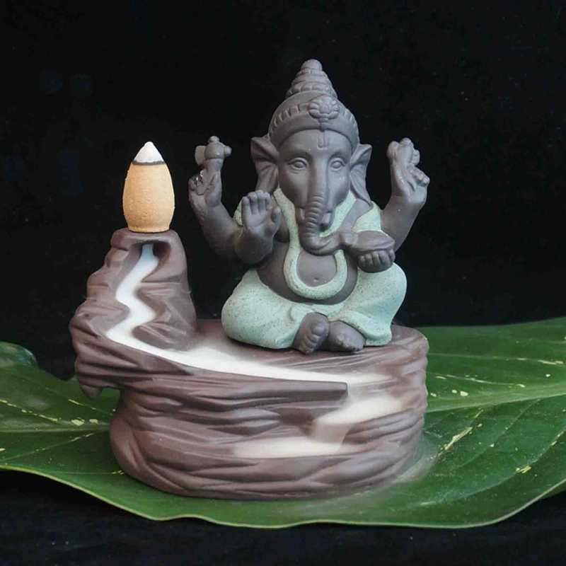 Ganesha Incense Burner Backflow + 100 cones