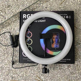 33cm RGB LED Ring Light With Tripod Stand Phone Clip Colorful Photography Lighting