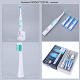 Kemei KM - 907 Ultrasonic Waterproof Rechargeable Electric Toothbrush with 3 Heads Oral Hygiene Dental Care for Kids Adults