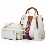 Women Fashion Shoulder PU Leather Ladies Bag Set 4 Pcs Handbag Sets