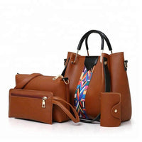 Women Fashion Shoulder PU Leather Ladies Bag Set 4 Pcs Handbag Sets