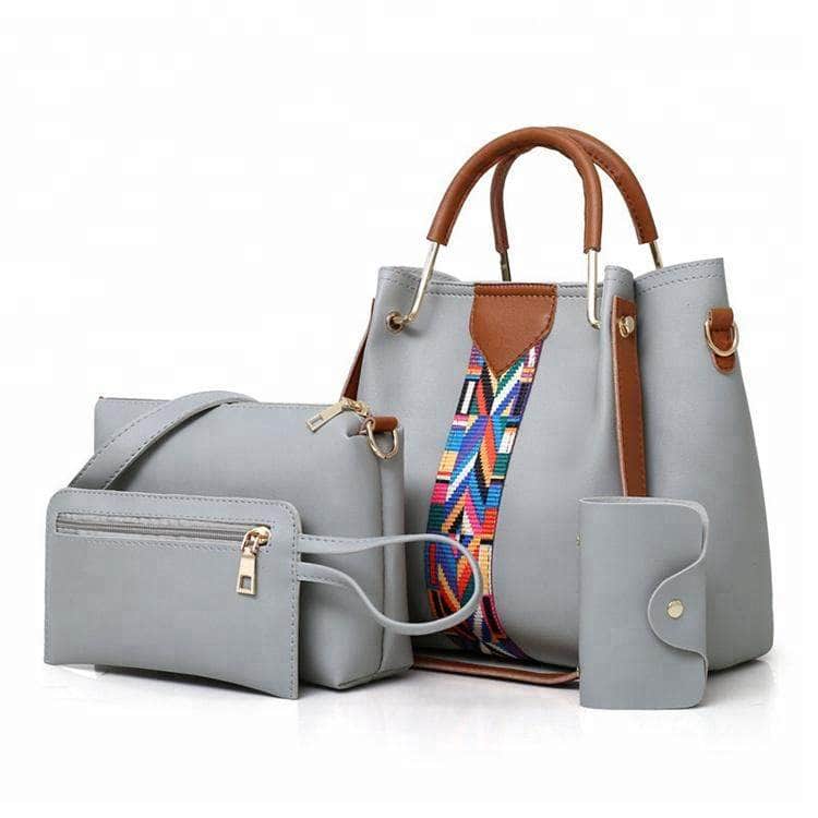 Women Fashion Shoulder PU Leather Ladies Bag Set 4 Pcs Handbag Sets