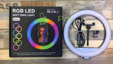 33cm RGB LED Ring Light With Tripod Stand Phone Clip Colorful Photography Lighting