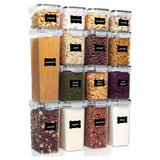 15pcs BPA Free Plastic Dry Food Canisters for Kitchen Pantry Organization