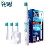 Kemei KM - 907 Ultrasonic Waterproof Rechargeable Electric Toothbrush with 3 Heads Oral Hygiene Dental Care for Kids Adults