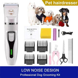 Dogs and Cats Hair Trimmer Grooming Clippers Kit Rechargeable Cordless (Gold)