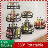 360 Rotatable Tray Spice Jar Plate Kitchen Storage Rack