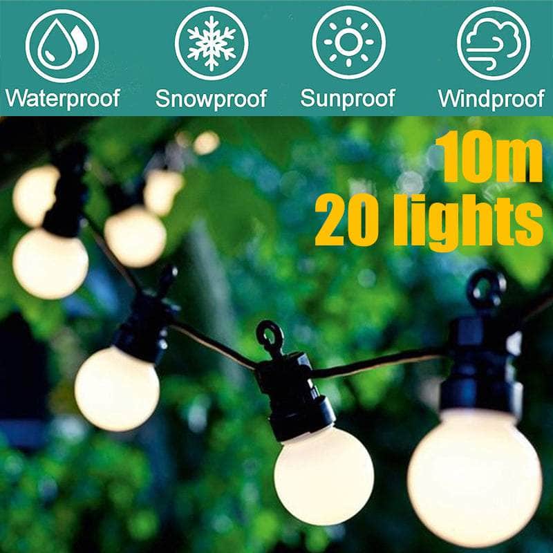 10m 20 G50 Bulbs LED String Light Electric Warm White