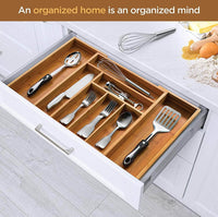 Expandable Bamboo Kitchen Drawer Organizer