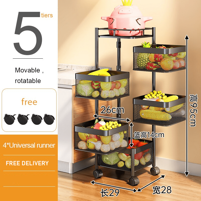 5-layer Kitchen Rotating Rack Square – TIPRIX.MU