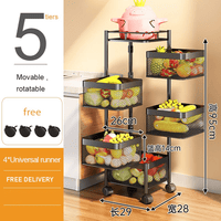 5-layer Kitchen Rotating Rack Square