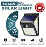 [4 Pack] 140LED Solar Lights Outdoor 270ºWide With Motion Sensor