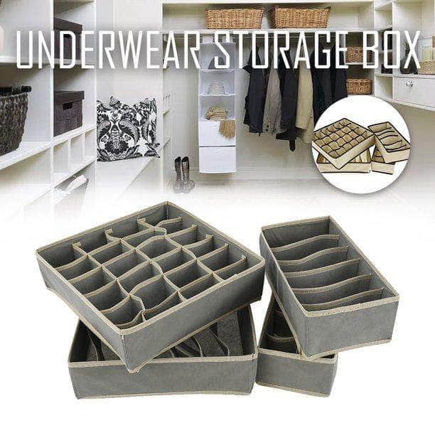 Set of 4 Underwear Drawer Organisers, Foldable Bra Drawer