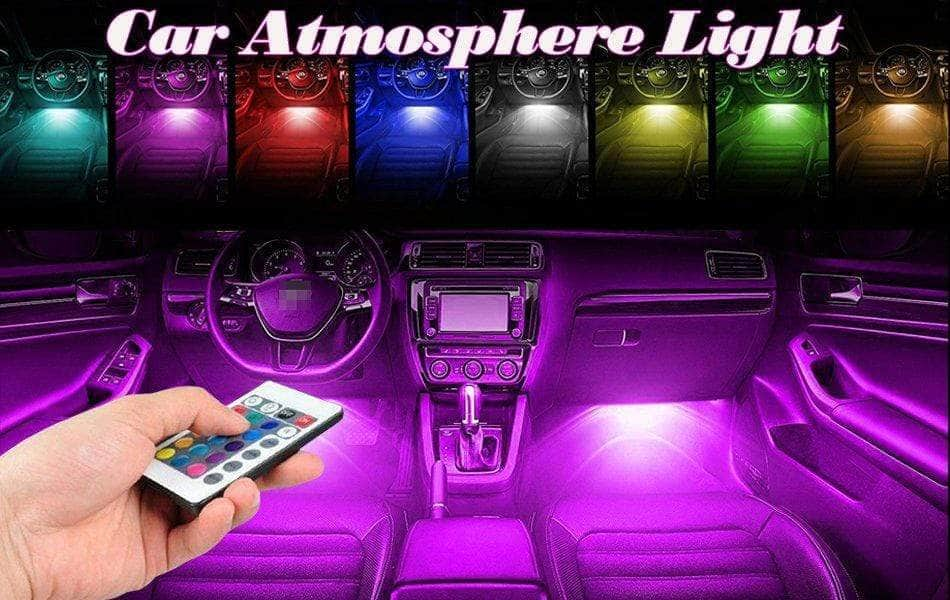 LED Car Interior Light Auto Atmosphere Lighting Kit (music sensor) blu –