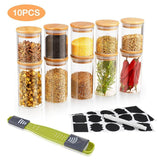 10Pcs/Set Home Kitchen Glass Storage Jars