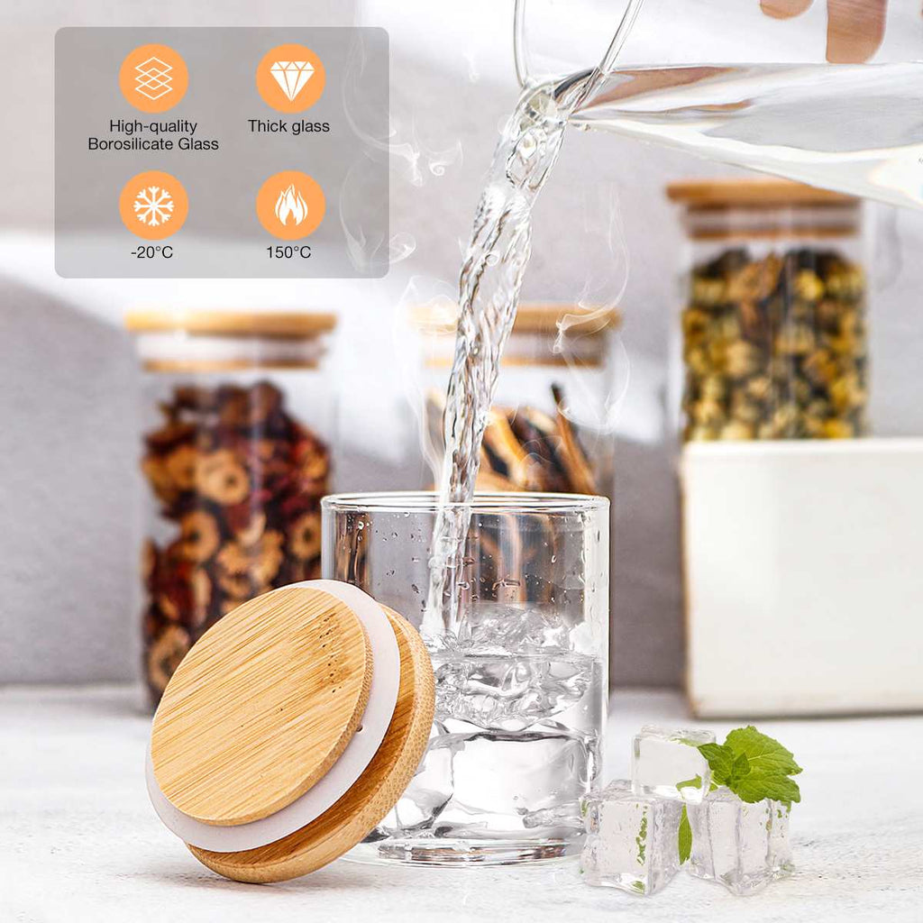 10Pcs/Set Home Kitchen Glass Storage Jars