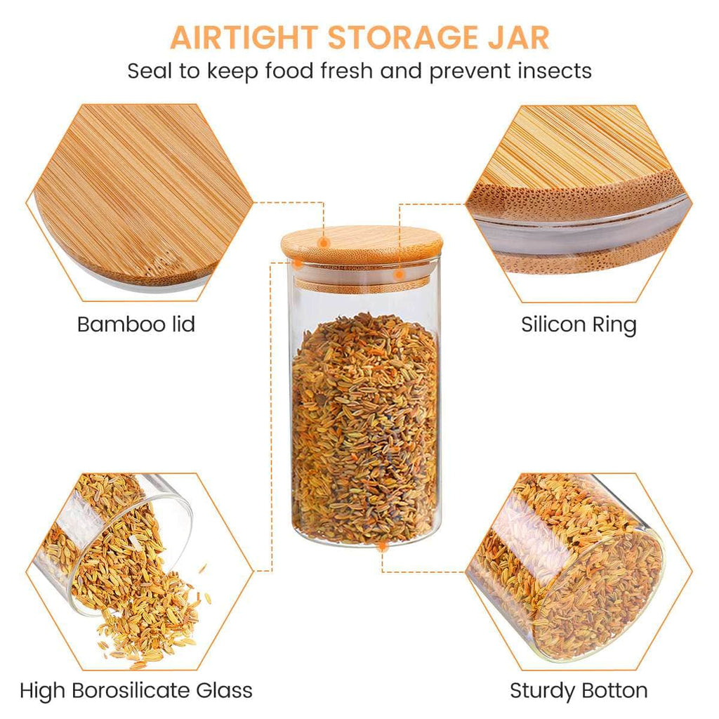 10Pcs/Set Home Kitchen Glass Storage Jars