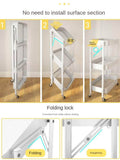 Multi-Functional Folding Storage Trolley Metal Rack