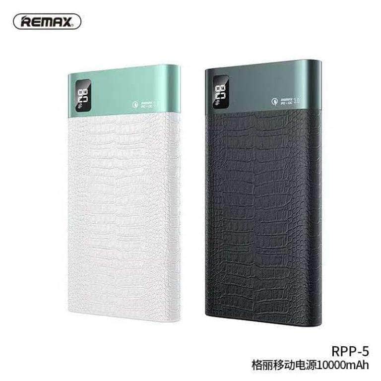 REMAX Garie Series RPP-5 10000mAh 18w 2 Ways QC + PD Fast Charge Digital Display Dual USB & Type C Output Powerbank