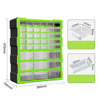 High Quality Toolbox Multi-grid Drawer type Component Storage Box (Green)