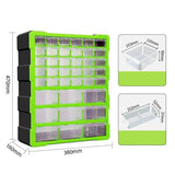 High Quality Toolbox Multi-grid Drawer type Component Storage Box (Green)