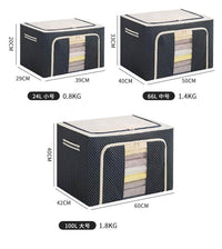 Set of 3 Foldable Storage Bags Organizers with Steel Frame - Oxford Blaziken Cloth